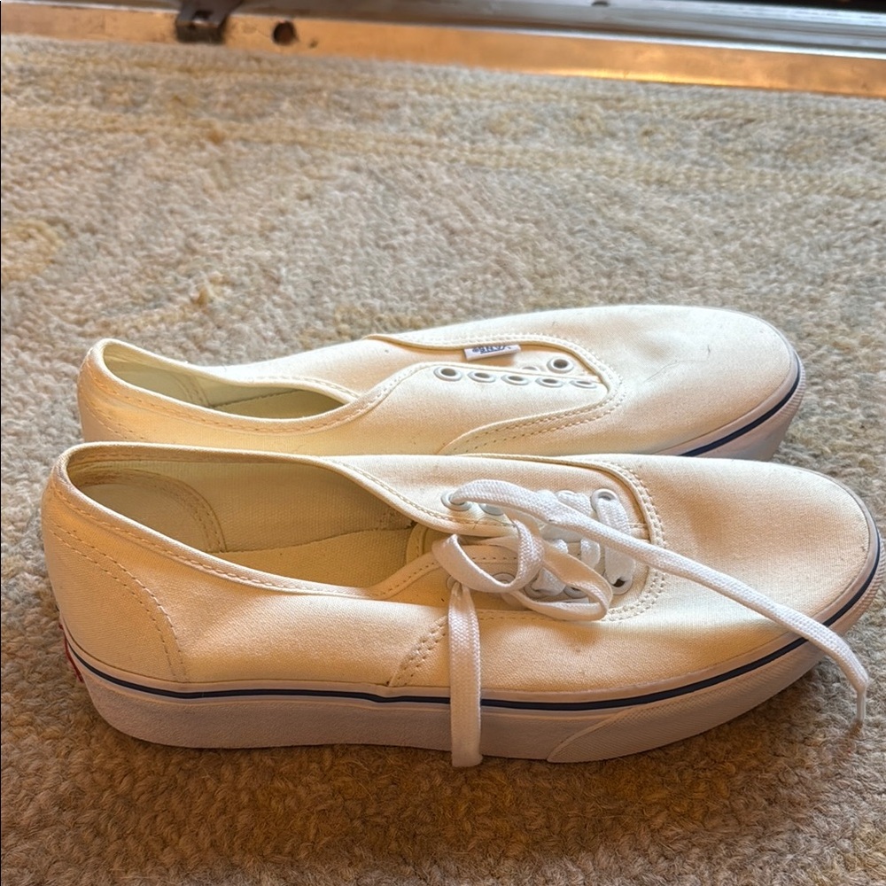 Vans Cream Canvas Women's Shoes